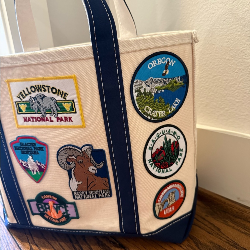 One of a Kind- National Park Patches LL Bean Boat Tote Bag in Navy - custom bag - Picture 6 of 7